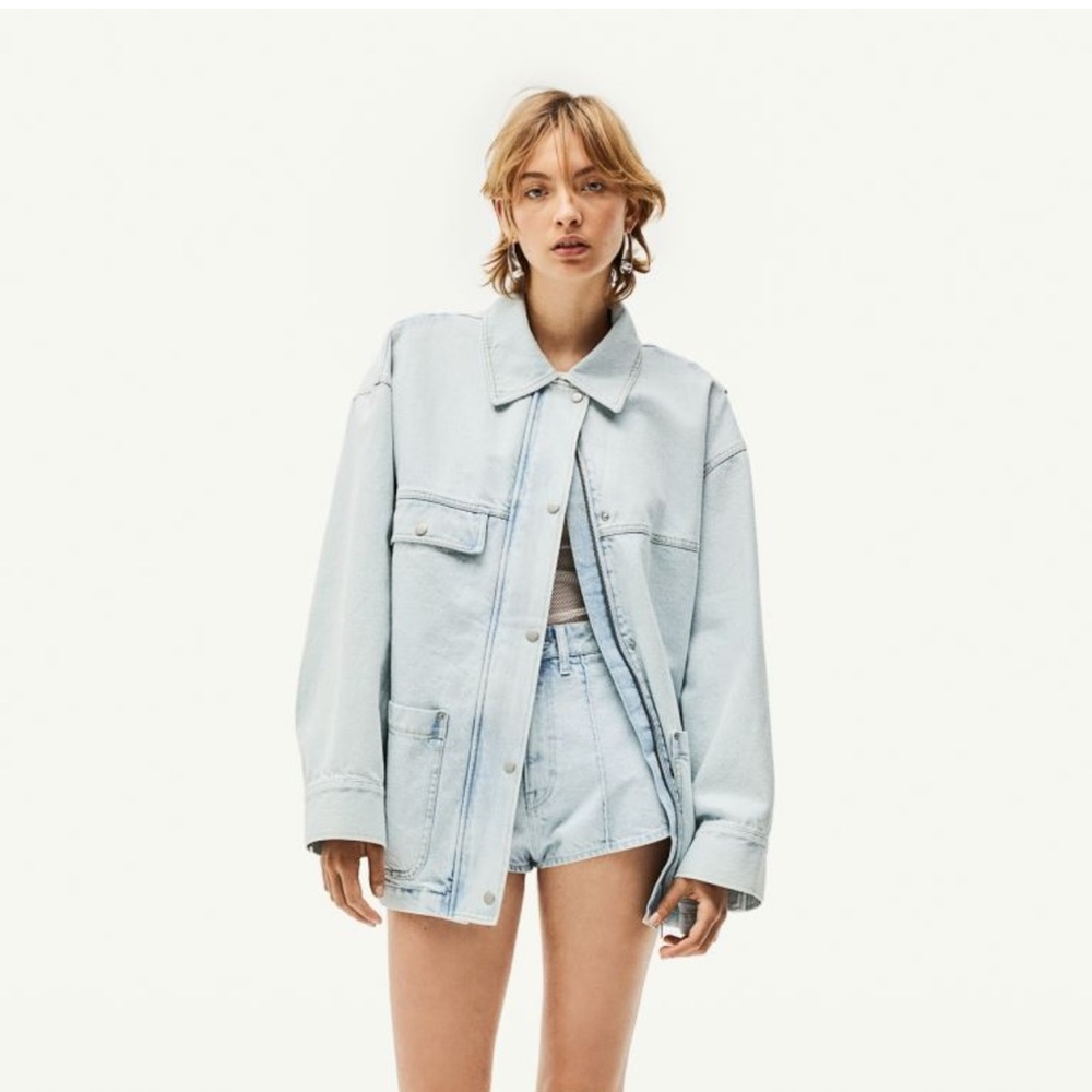 Really unique H&M light wash denim jacket